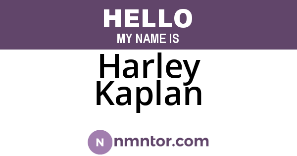 Harley Kaplan
