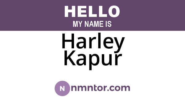 Harley Kapur