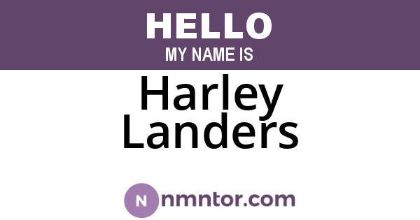 Harley Landers