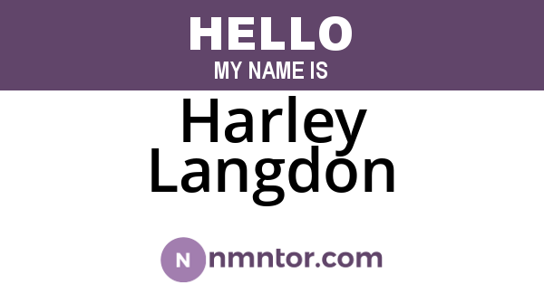 Harley Langdon