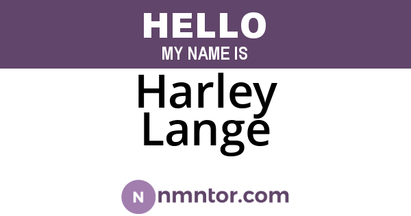 Harley Lange