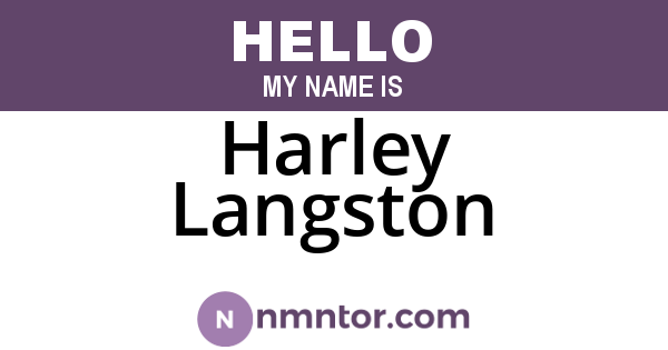 Harley Langston