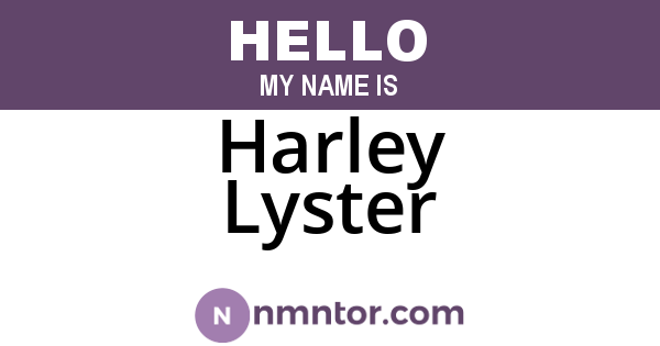 Harley Lyster