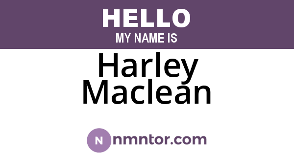 Harley Maclean