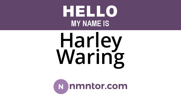 Harley Waring