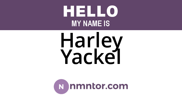 Harley Yackel