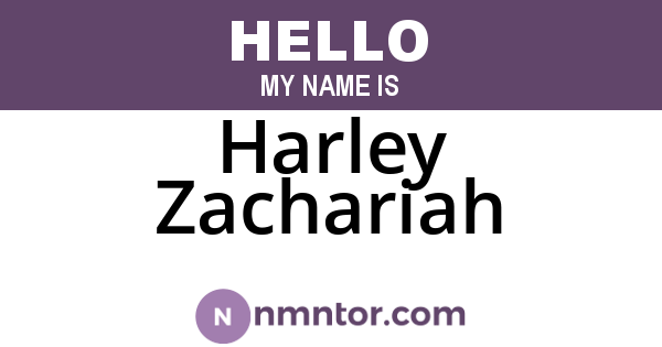 Harley Zachariah