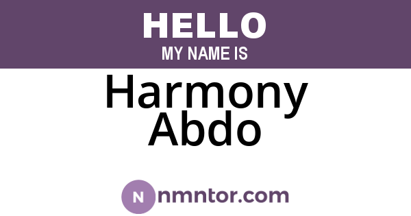 Harmony Abdo
