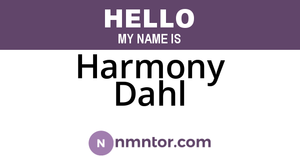 Harmony Dahl