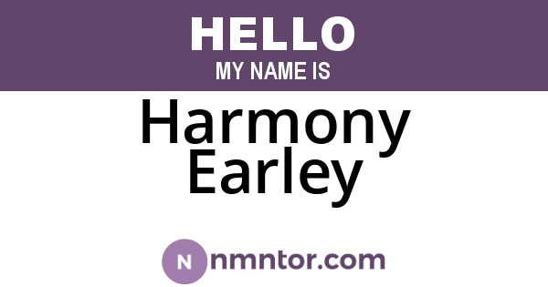 Harmony Earley