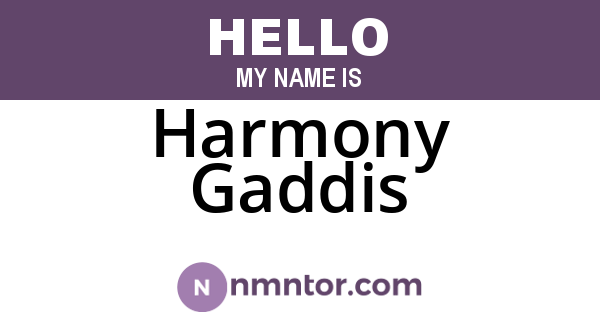 Harmony Gaddis