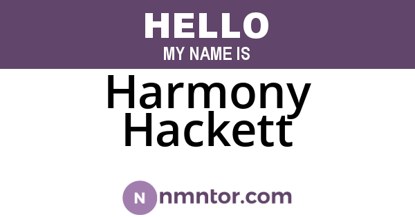 Harmony Hackett