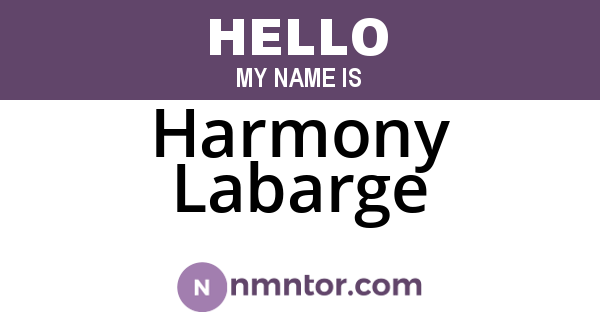 Harmony Labarge