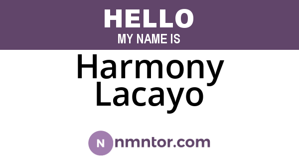 Harmony Lacayo