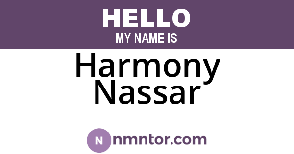 Harmony Nassar