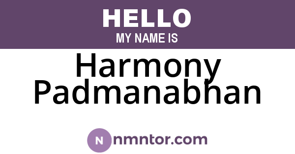 Harmony Padmanabhan
