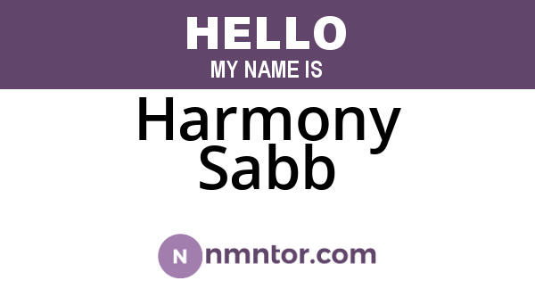 Harmony Sabb