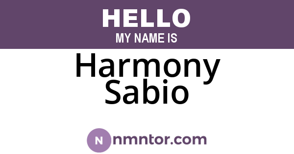 Harmony Sabio
