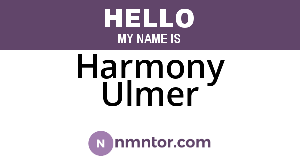 Harmony Ulmer