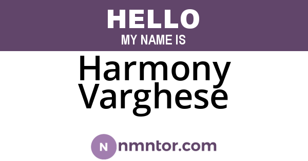 Harmony Varghese