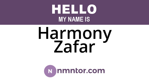 Harmony Zafar
