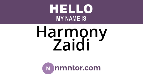 Harmony Zaidi