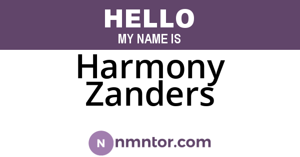 Harmony Zanders