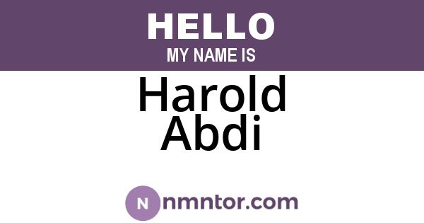 Harold Abdi