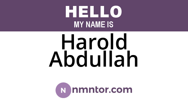 Harold Abdullah