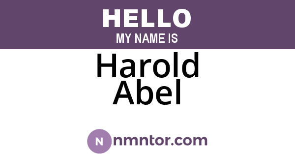 Harold Abel