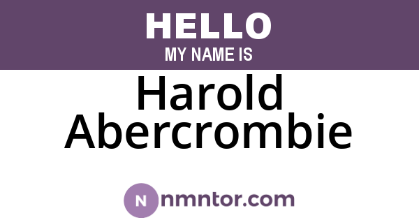 Harold Abercrombie