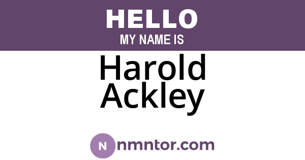 Harold Ackley