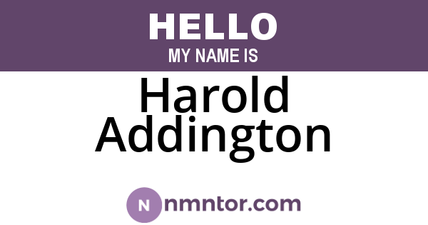 Harold Addington