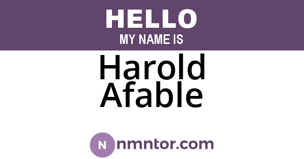 Harold Afable