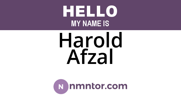 Harold Afzal
