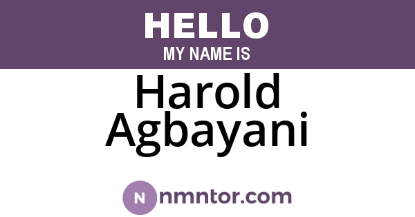 Harold Agbayani