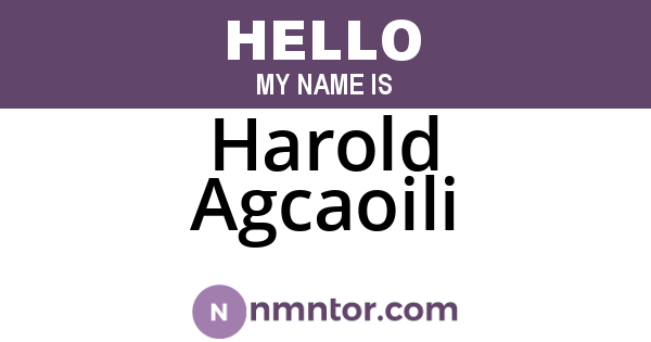 Harold Agcaoili