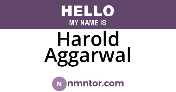 Harold Aggarwal