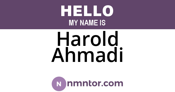 Harold Ahmadi