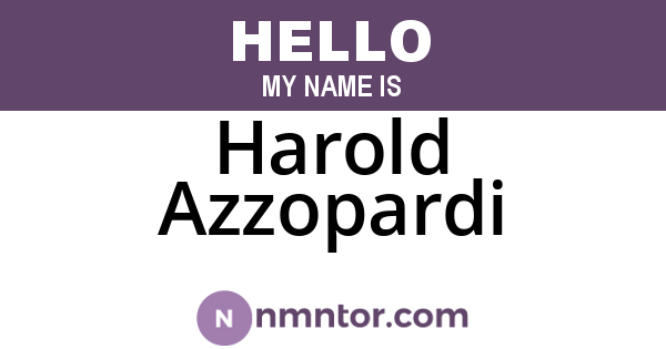 Harold Azzopardi