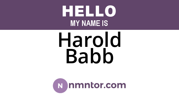 Harold Babb