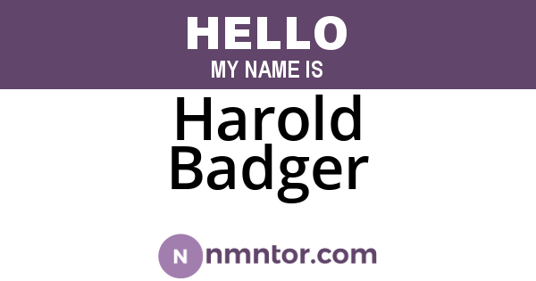 Harold Badger