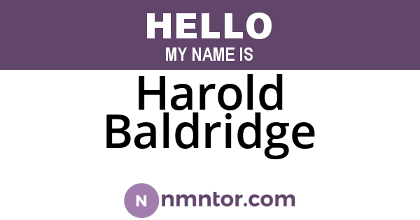Harold Baldridge