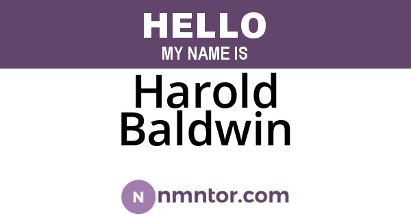 Harold Baldwin