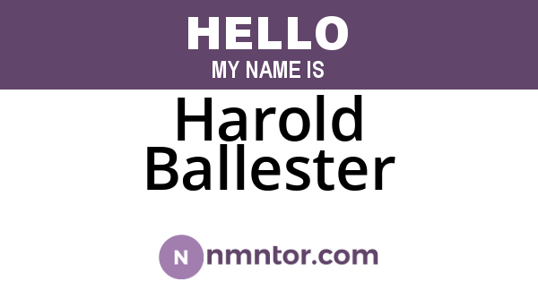 Harold Ballester