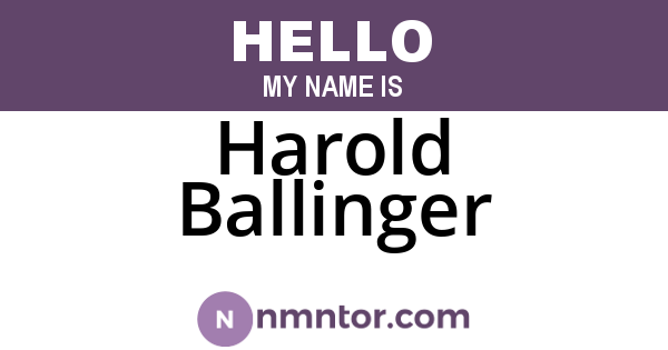 Harold Ballinger