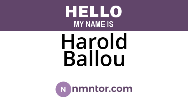 Harold Ballou