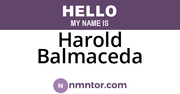 Harold Balmaceda