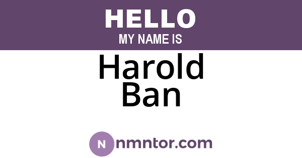 Harold Ban