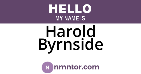 Harold Byrnside